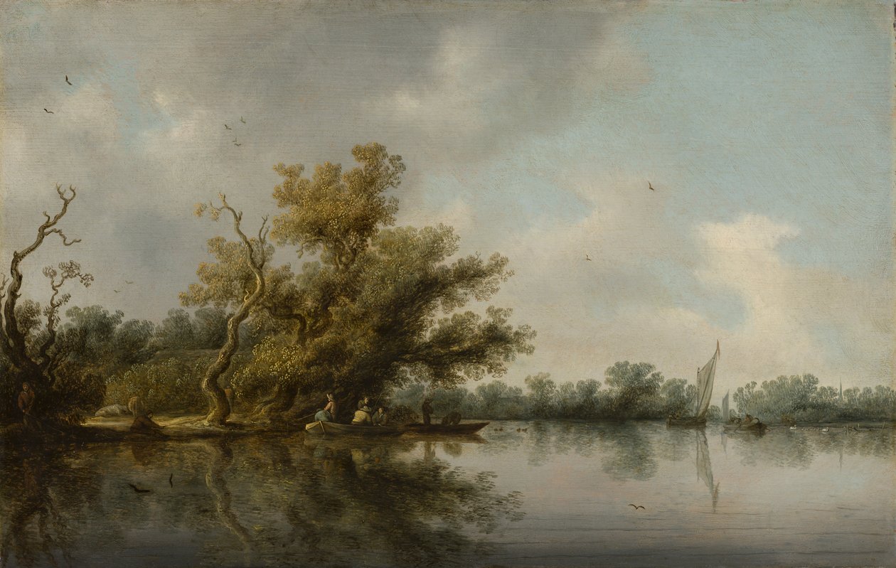 Flussufer mit Bäumen von Salomon van Ruisdael or Ruysdael