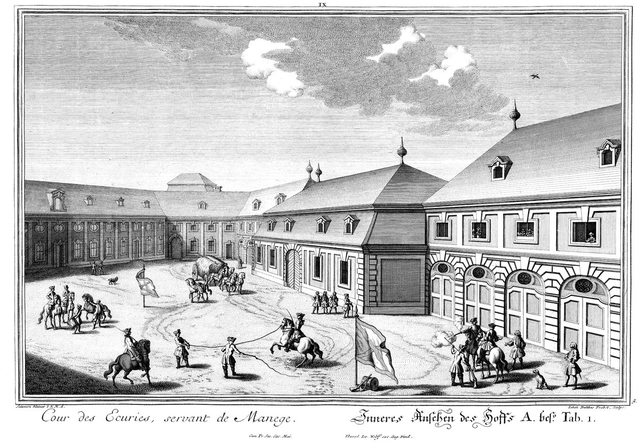 Ansicht des Marstallhofs von Salomon Kleiner