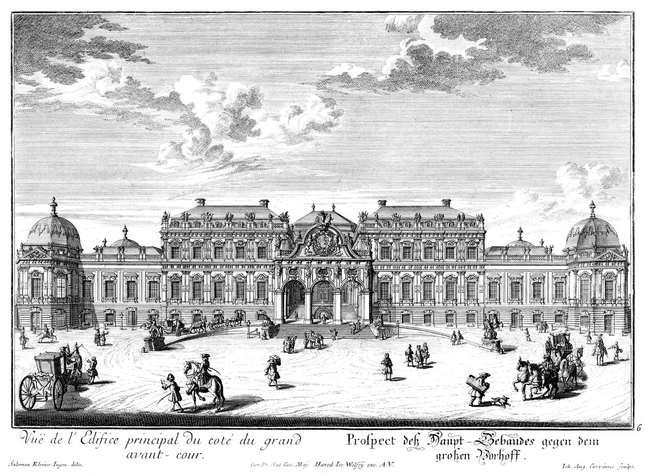 Ehrenhoffront des oberen Schlosses von Salomon Kleiner