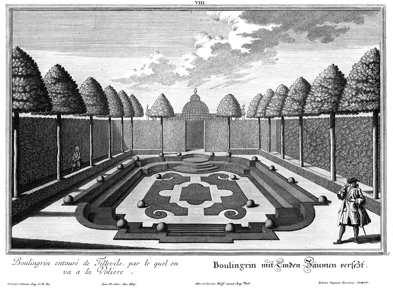 Prospekt des Boulingrins im "Kleinen Garten" von Salomon Kleiner
