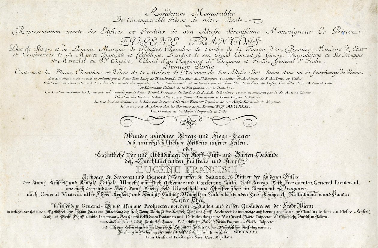 Titelblatt des ersten Teils von Salomon Kleiner