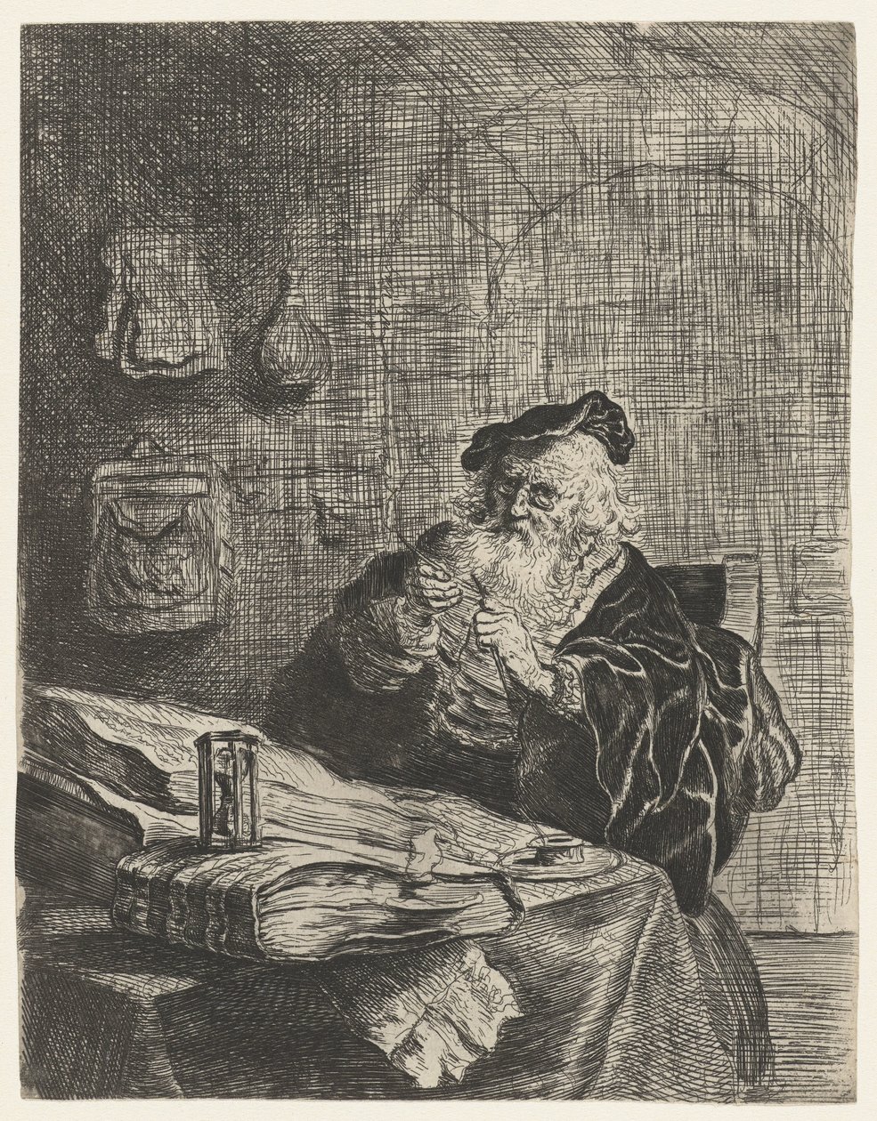 Mann mit Federkielmesser von Salomon Koninck (attributed to)