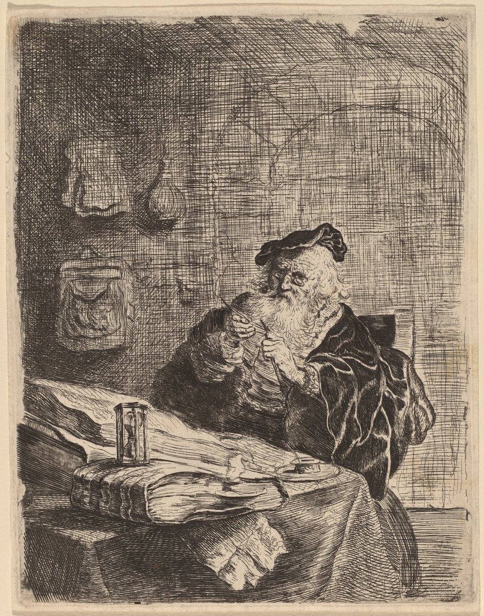 Mann mit einem Taschenmesser von Salomon Koninck