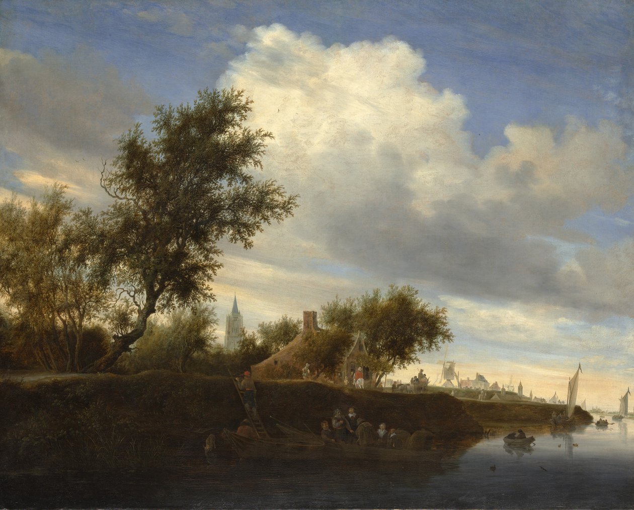 Fähre bei Gorinchem von Salomon Ruysdael