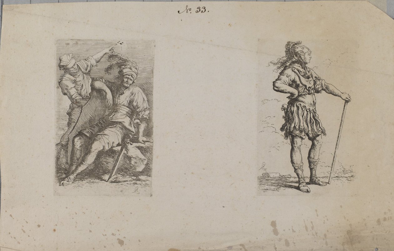 (Figurenserie) Zwei Männer von Salvator Rosa