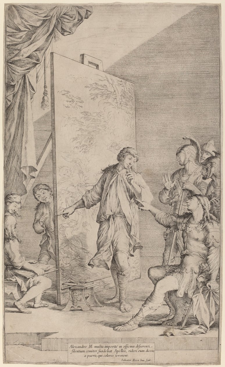 Alexander im Atelier von Apelles von Salvator Rosa