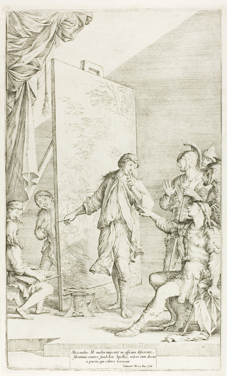 Alexander im Atelier von Apelles von Salvator Rosa