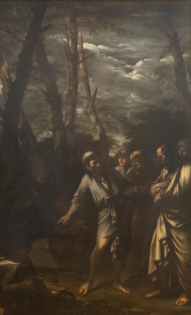 Diogenes wirft seinen Trinkbecher weg von Salvator Rosa