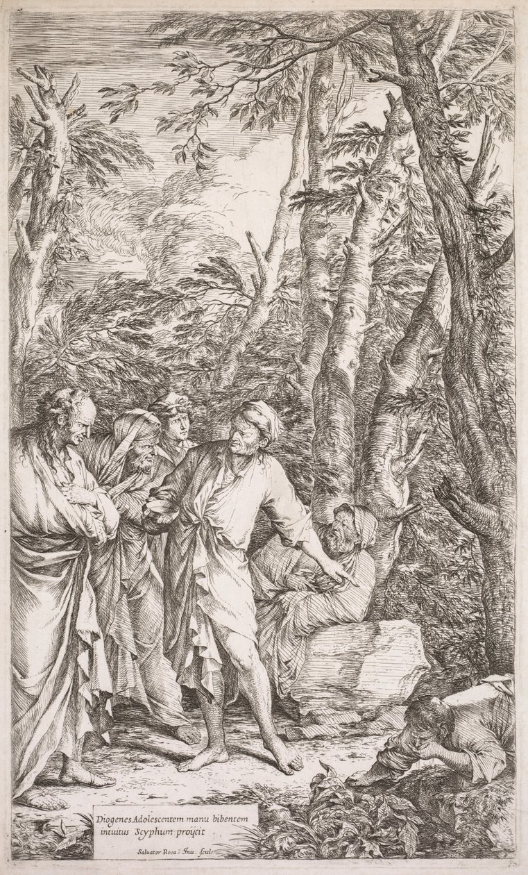 Diogenes und sein Becher von Salvator Rosa