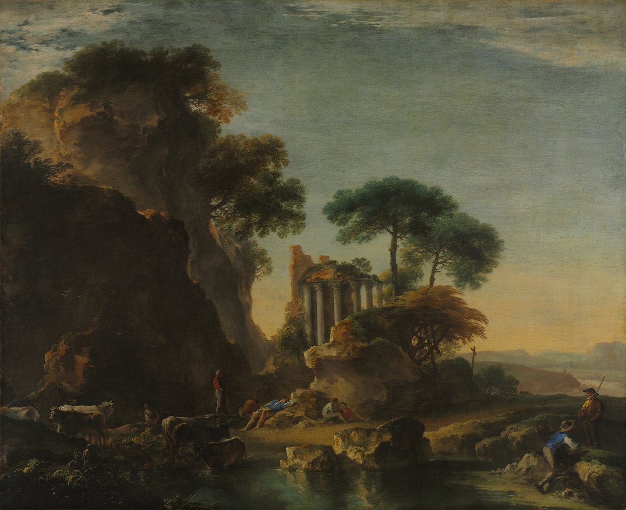 Ruinen in einer felsigen Landschaft von Salvator Rosa
