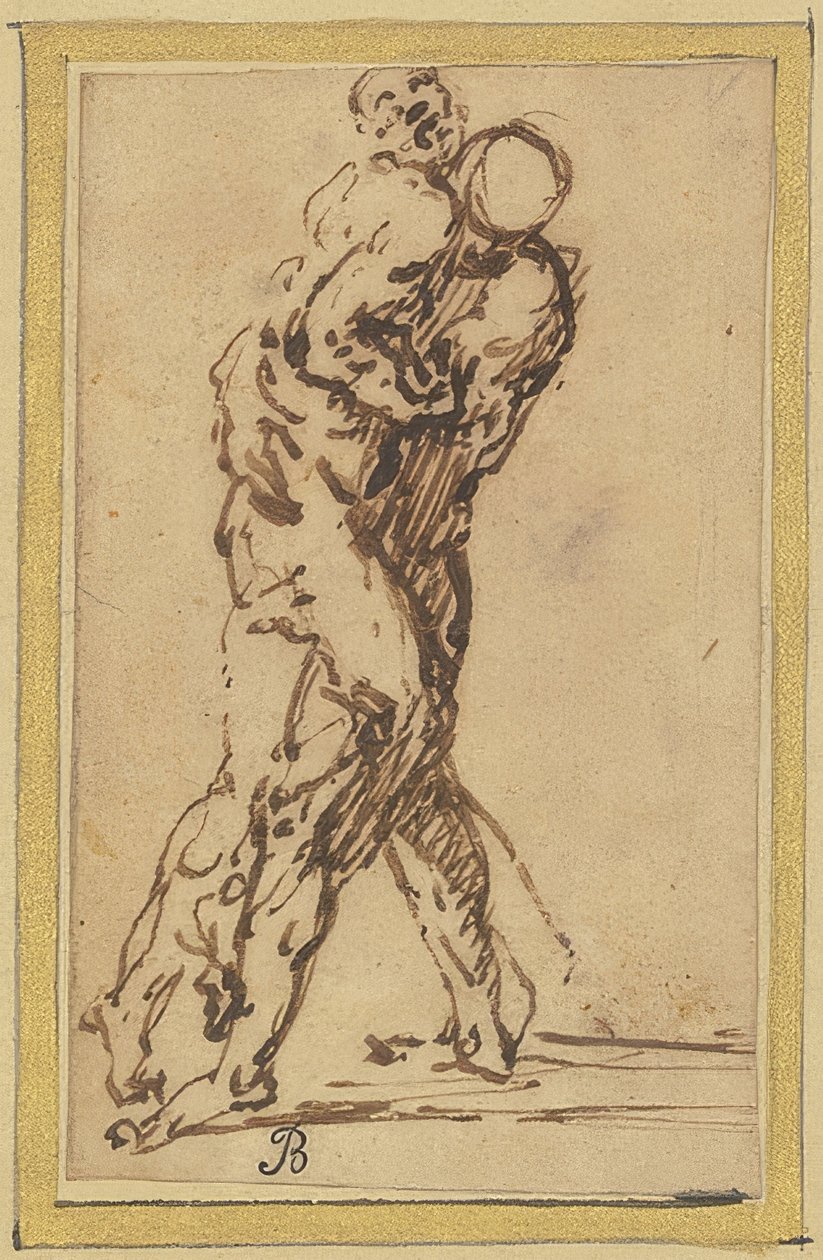 Zwei Ringkämpfer von Salvator Rosa