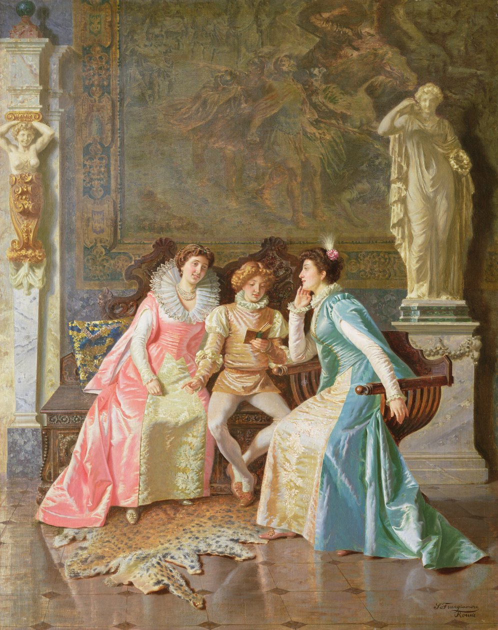 Lesen, ca. 1890 von Salvatore Frangiamore