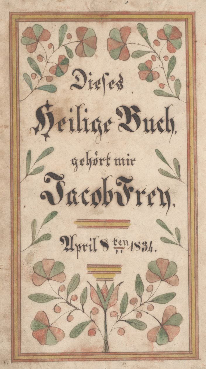 Exlibris für Jacob Frey, 1834 von Samuel Bentz