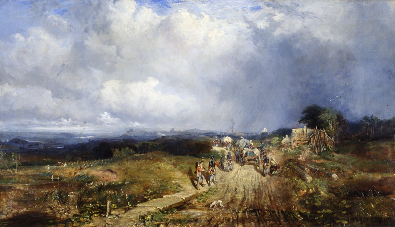 Gepäckwagen nähern sich Carlisle, 1849 von Samuel Bough