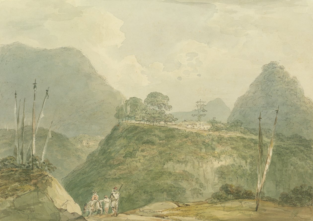 Gebirgige Landschaft mit Fluss von Samuel Davis