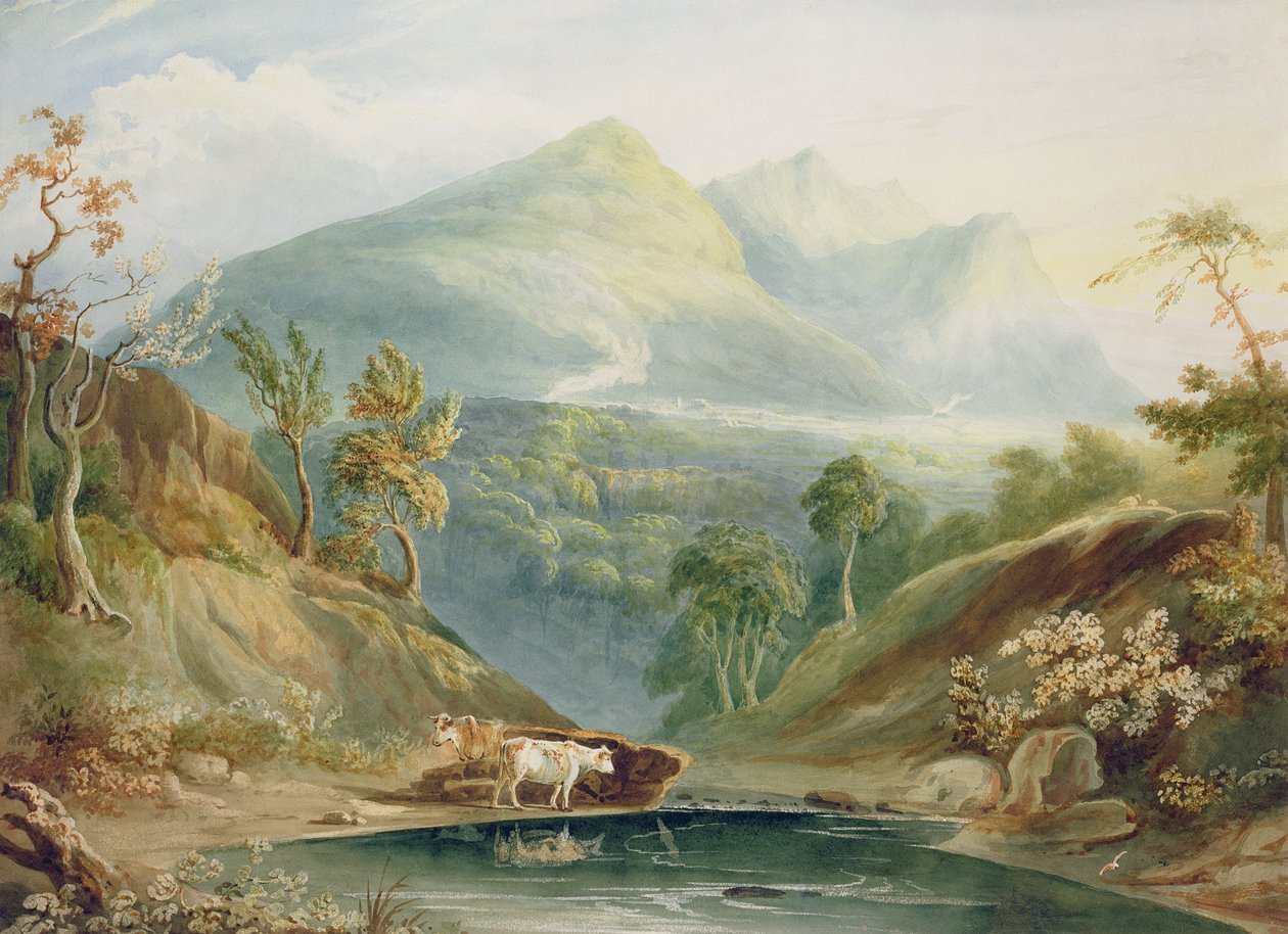 Weite Landschaft mit Viehtränke von Samuel Jackson