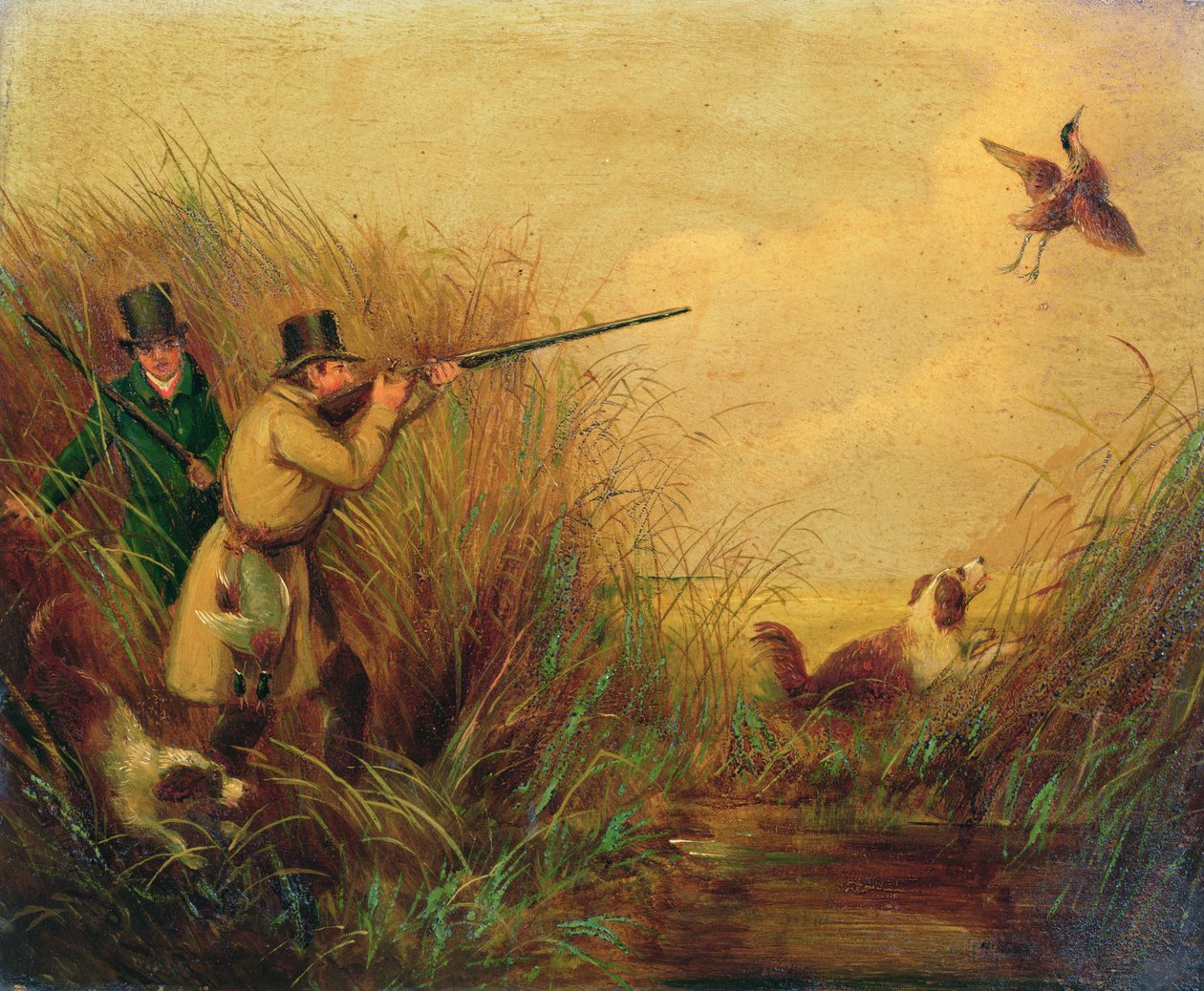 Entenjagd im Schilf von Samuel John Egbert Jones