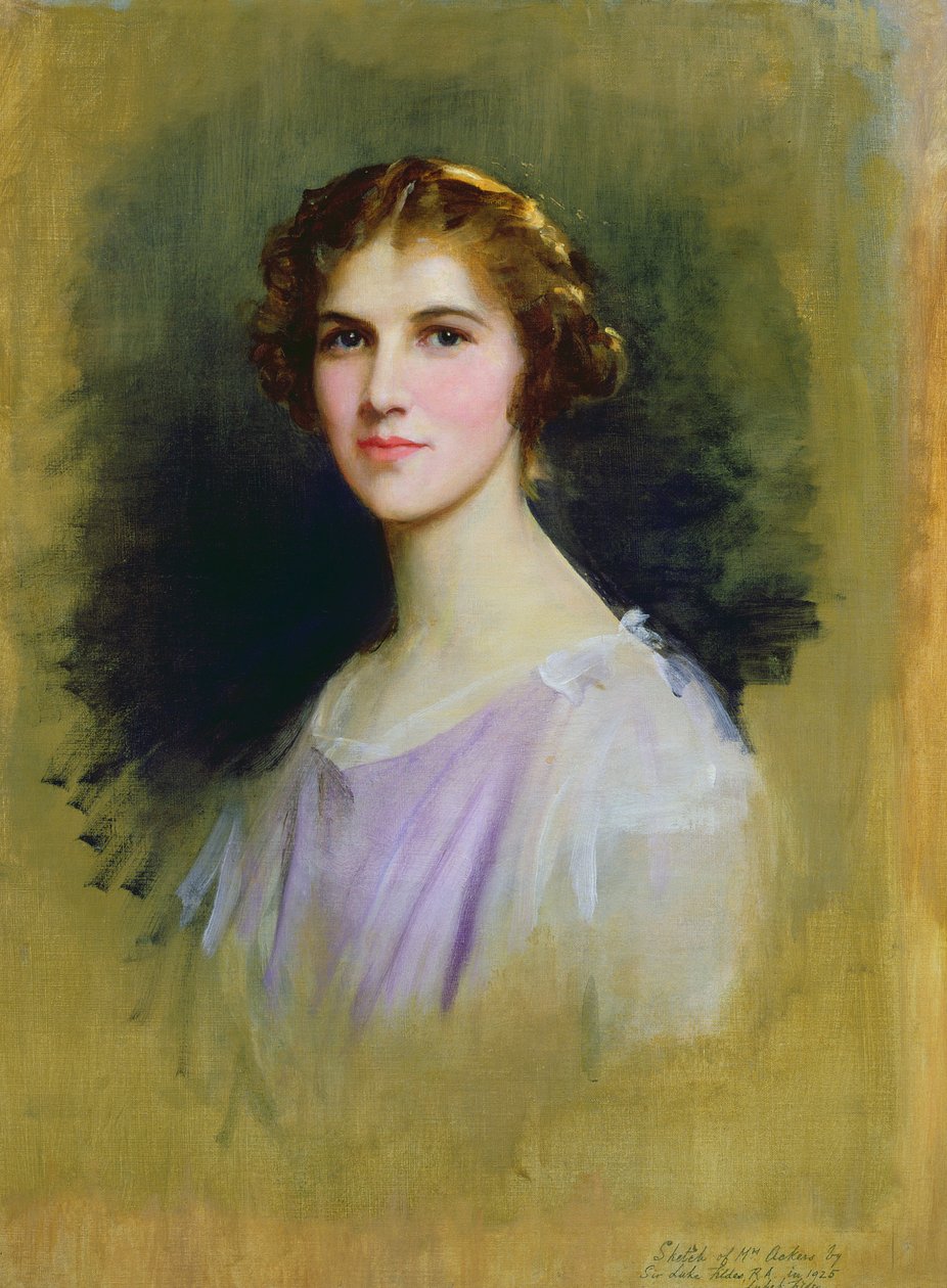 Skizze für ein Porträt von Mrs. Ackers, 1925 von Samuel Luke Fildes