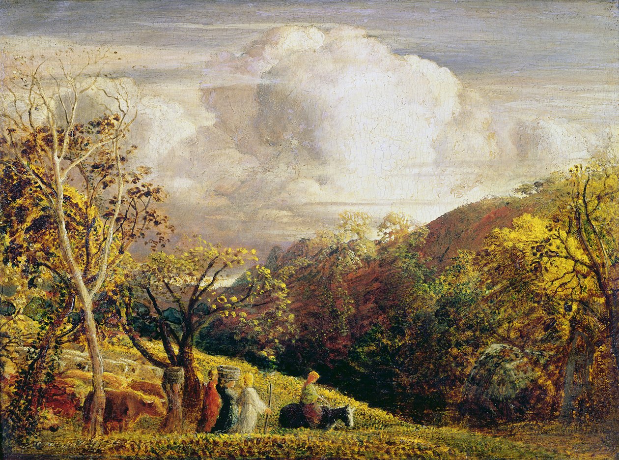 Landschaft, Figuren und Vieh von Samuel Palmer