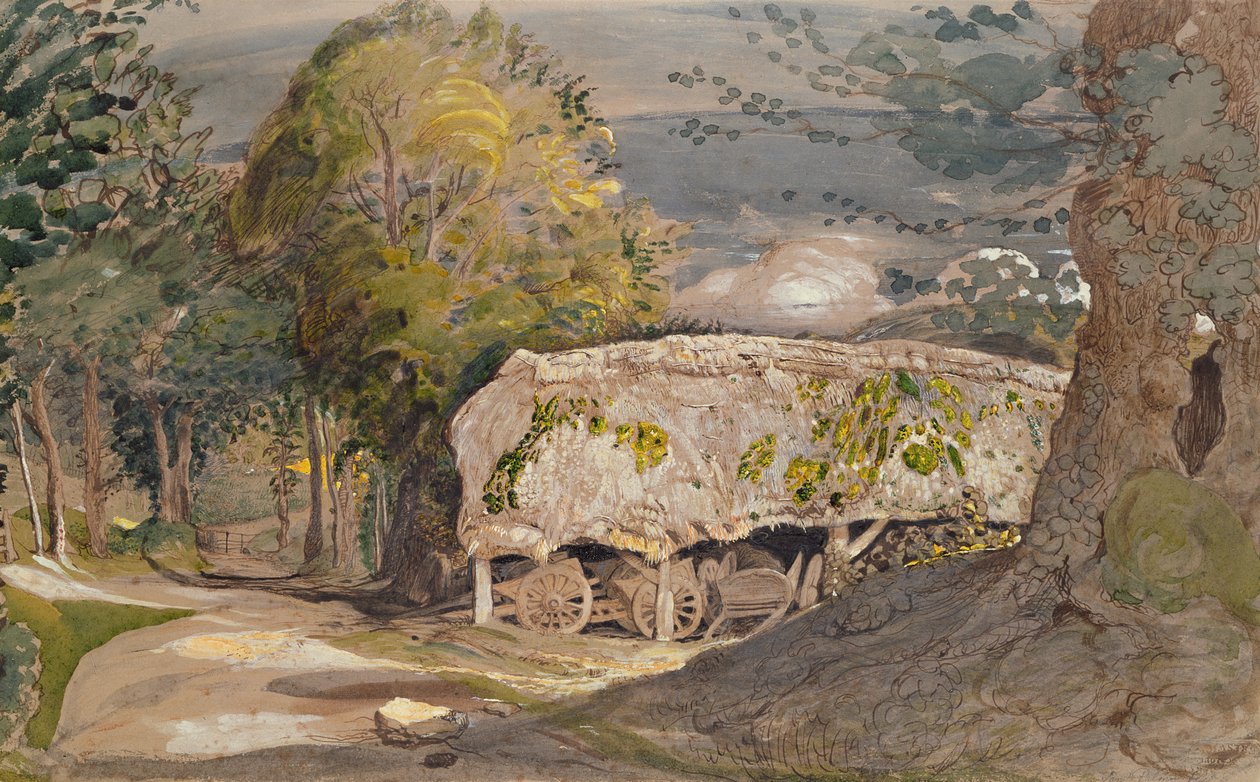 Landschaft mit Scheune, Shoreham von Samuel Palmer