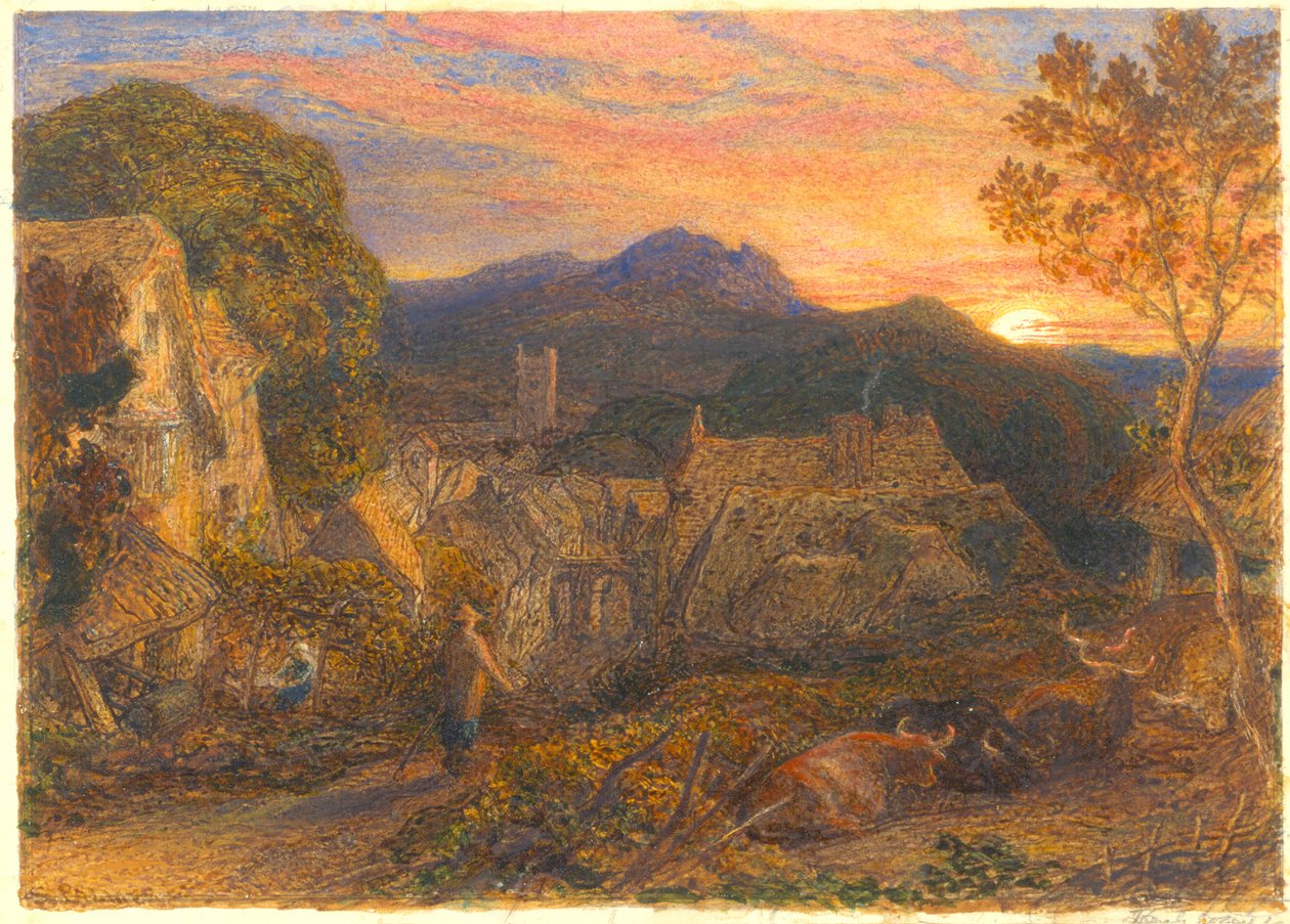 Der Nachtwächter, aus Il Penseroso, 1881 von Samuel Palmer