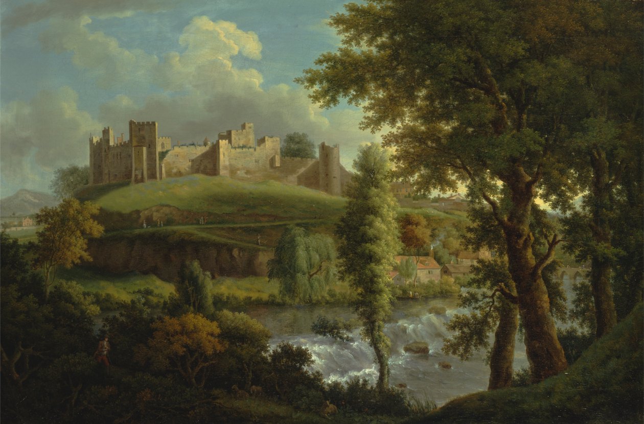 Ludlow Castle mit Dinham Weir, von Südwesten von Samuel Scott