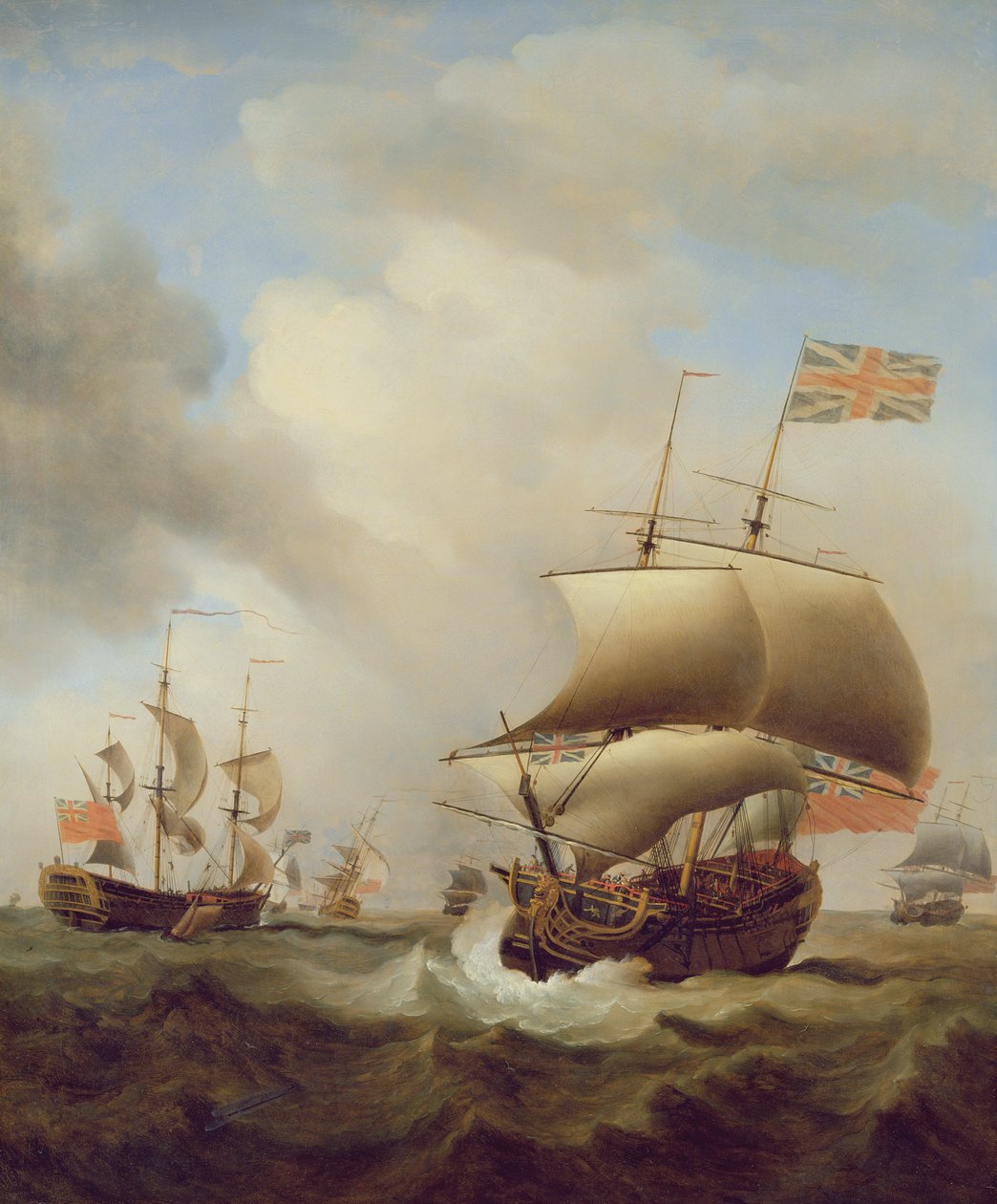 Schiffe in stürmischer See, 1753 von Samuel Scott