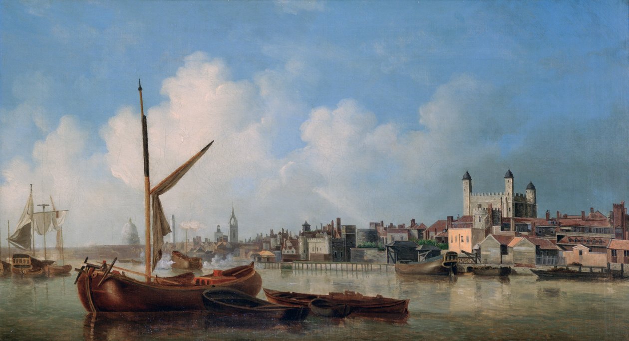 Blick auf die Themse, nahe dem Tower of London von Samuel Scott