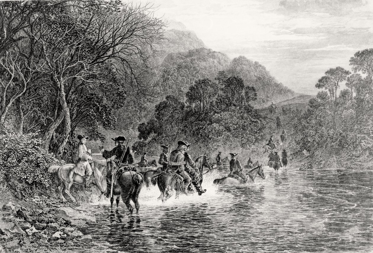 Rob Roy am Ford, graviert von William Forrest von Samuel Bough
