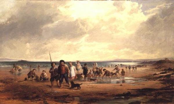 Kinder spielen am Strand von Samuel Bough