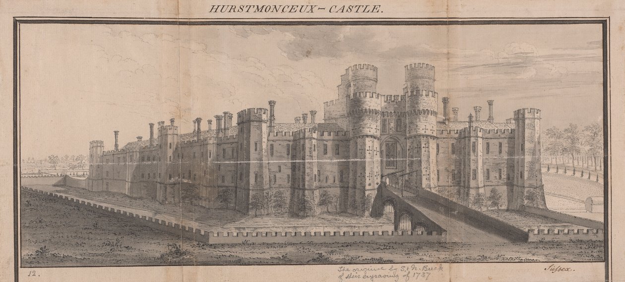 Herstmonceux Castle, Sussex von Samuel Buck