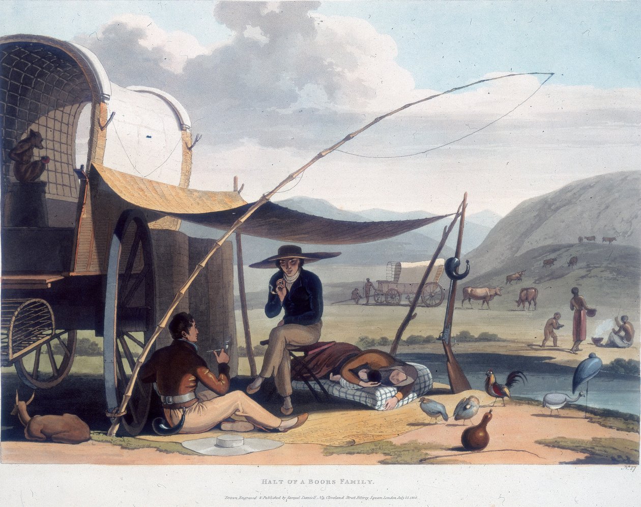 Halt einer Burenfamilie von Samuel Daniell