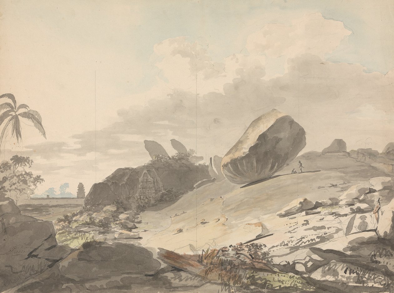 Die Sieben Pagoden, Mamallapuram von Samuel Davis