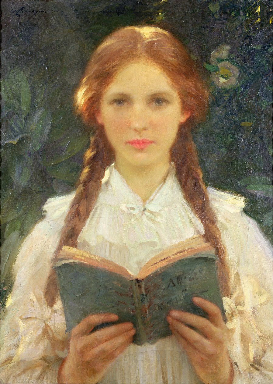 Mädchen mit Zöpfen von Samuel Henry William Llewelyn