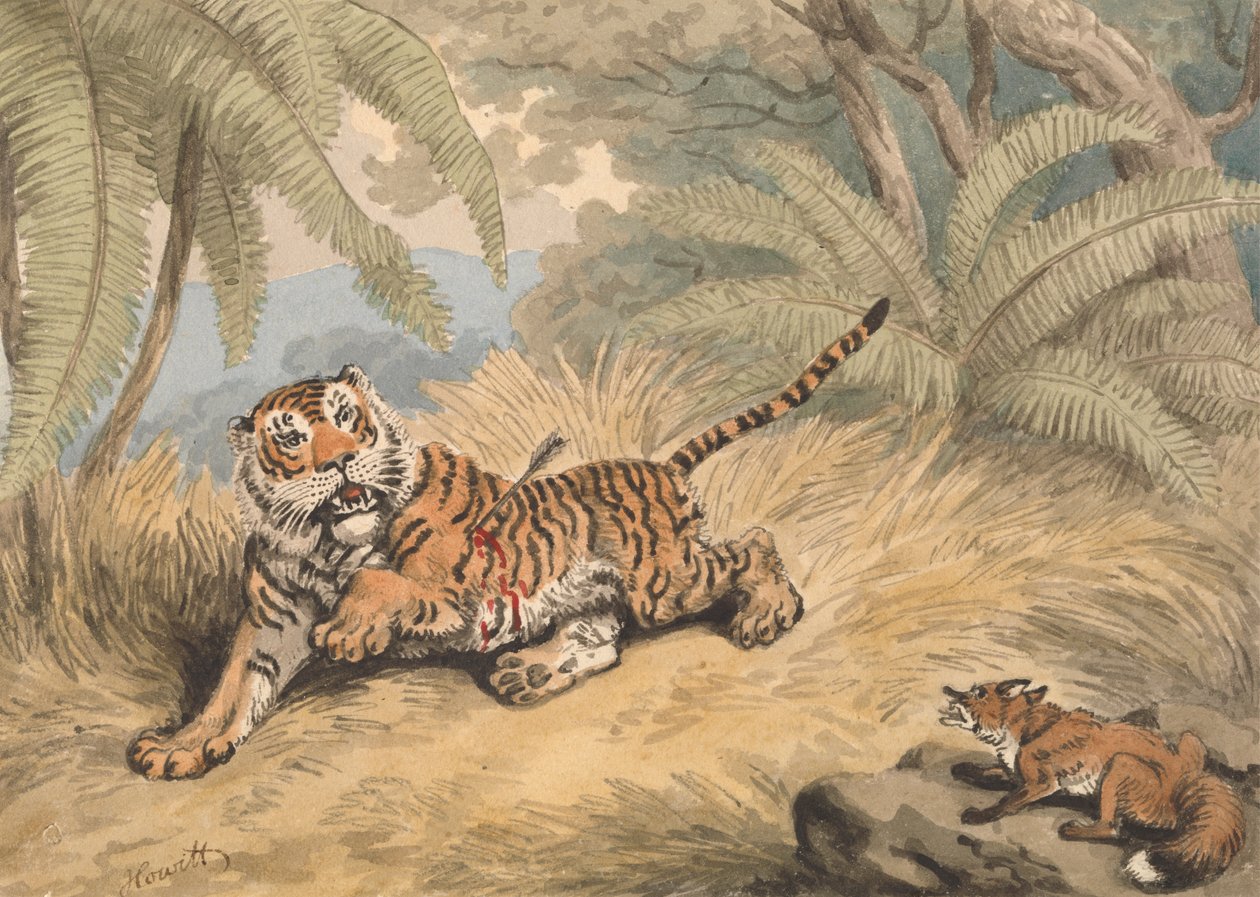 Ein Tiger, von einem Pfeil durchbohrt von Samuel Howitt