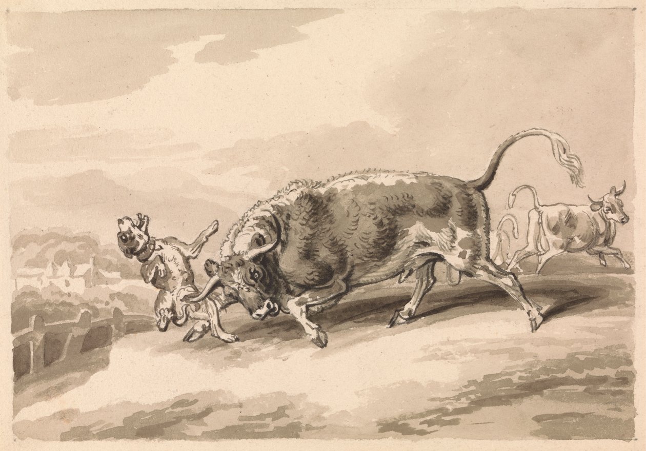 Stier greift Mastiff an von Samuel Howitt