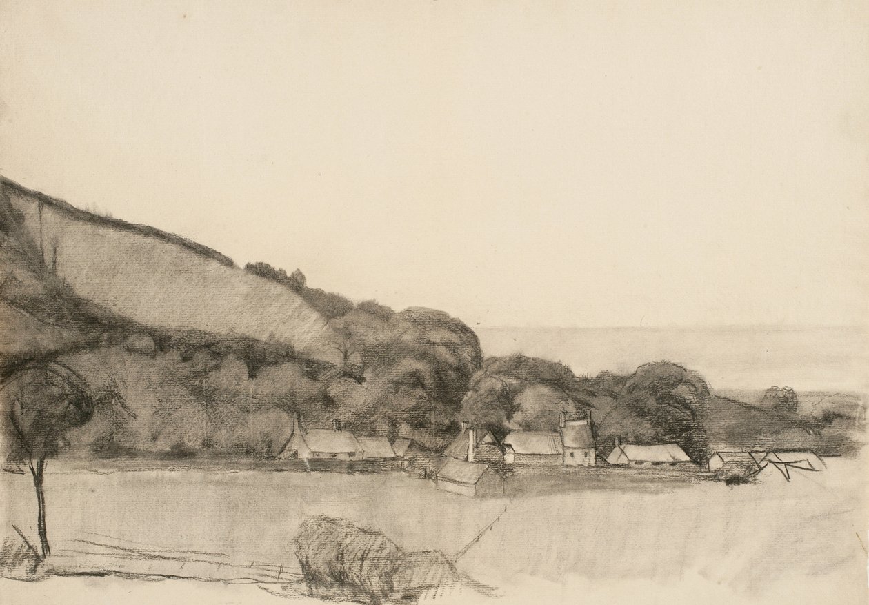 Landschaft mit Bauernhäusern von Samuel Isham