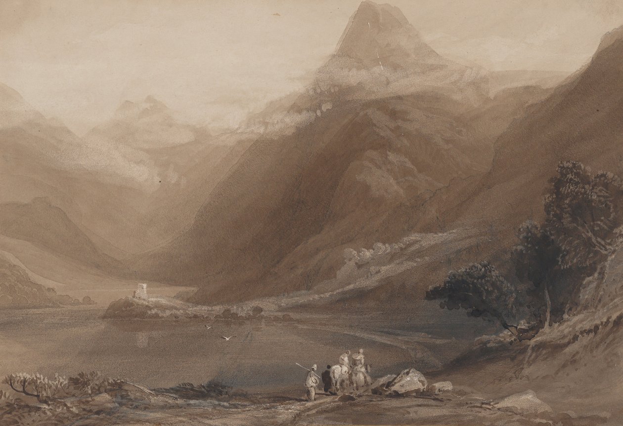 Llanberis-See, Nordwales, 1820-30 von Samuel Jackson