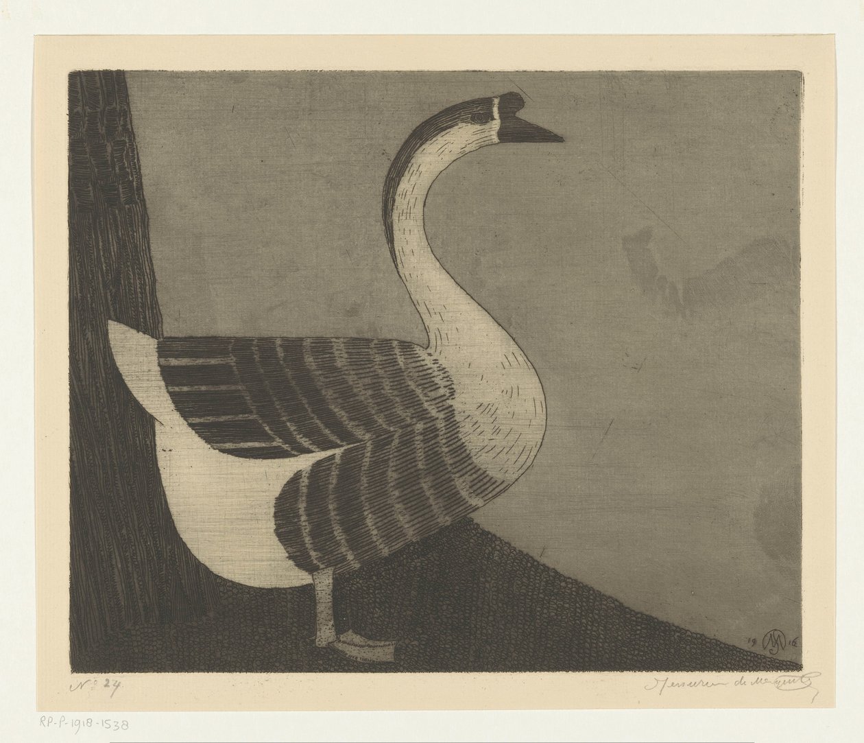 Höckergans von Samuel Jessurun de Mesquita (signed by artist)