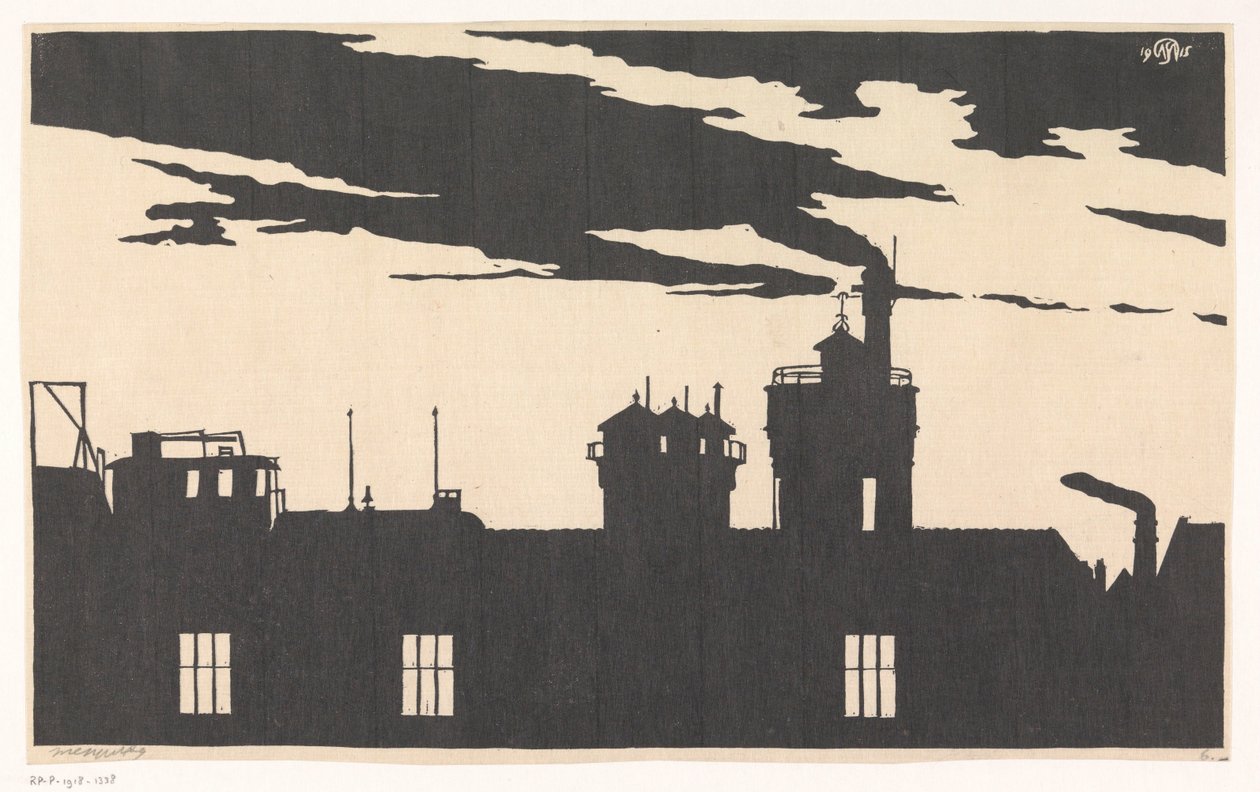 Silhouette der Oostergasfabriek von Samuel Jessurun de Mesquita (signed by artist)