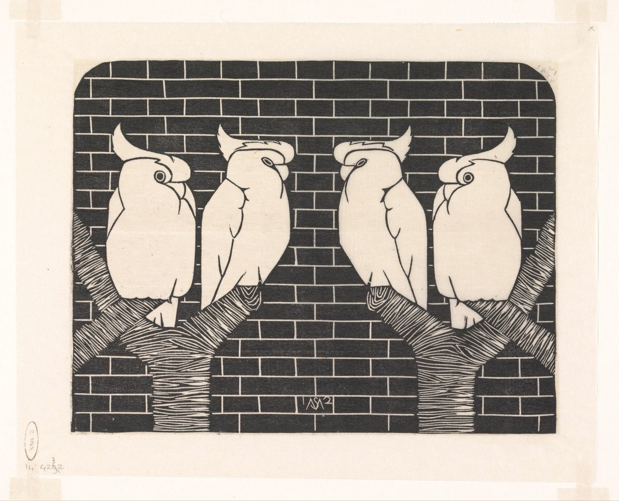 Vier Kronenkakadus von Samuel Jessurun de Mesquita (signed by artist)