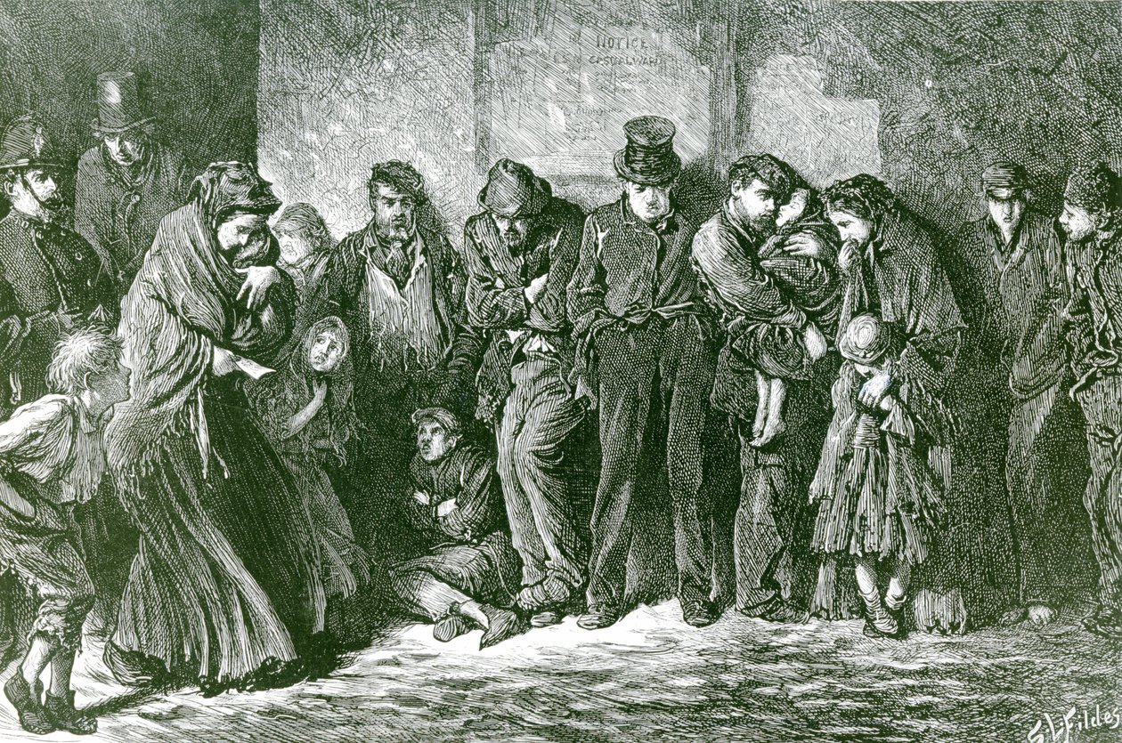 Obdachlos und hungrig von Samuel Luke Fildes