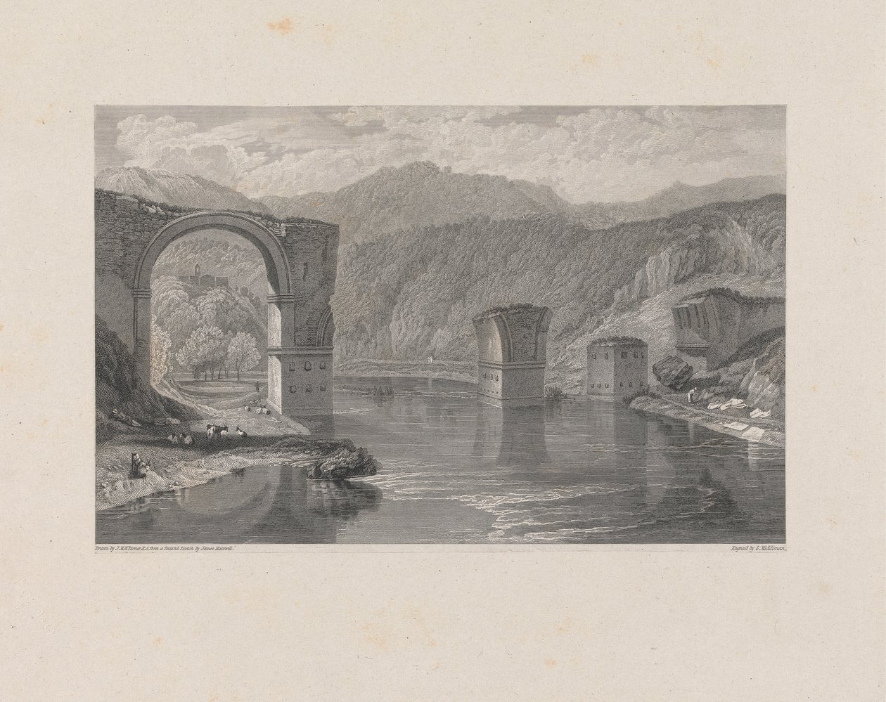 Brücke bei Narni von Samuel Middiman