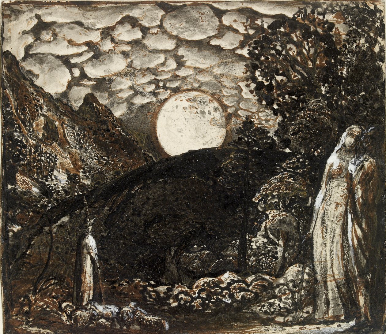 Hirten unter einem Vollmond von Samuel Palmer