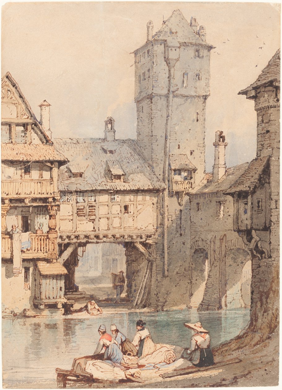 Wäscherinnen vor dem Wasserturm, Nürnberg von Samuel Prout