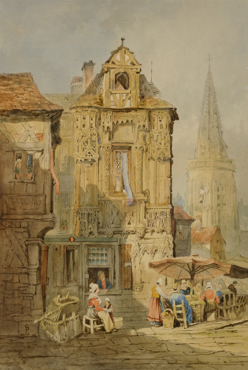 Marktplatz in Brügge von Samuel Prout