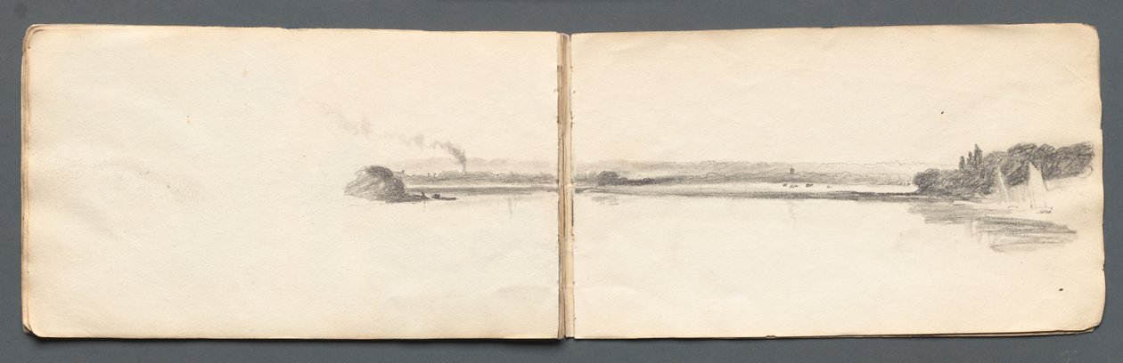 Skizzenbuch: "Landschaft mit Segelbooten" von Samuel Prout
