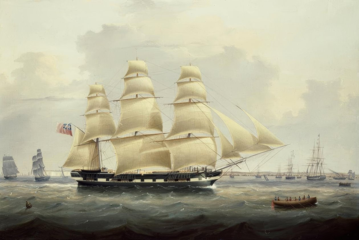 Ein britischer Frachter vor der Südküste von Samuel Walters