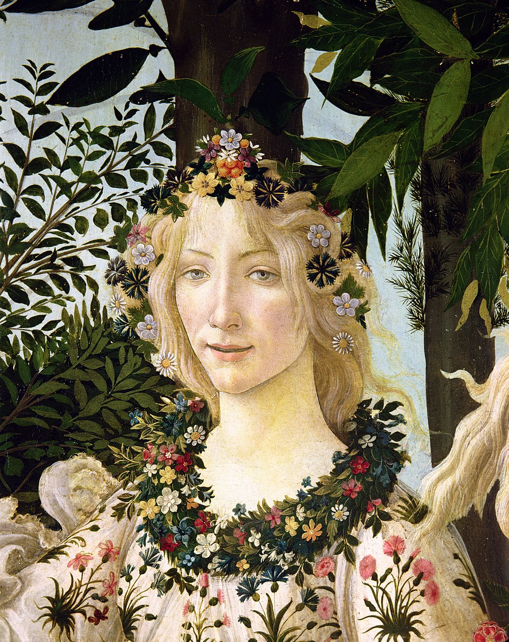Flora, Detail aus der Primavera, ca. 1478 von Sandro Botticelli