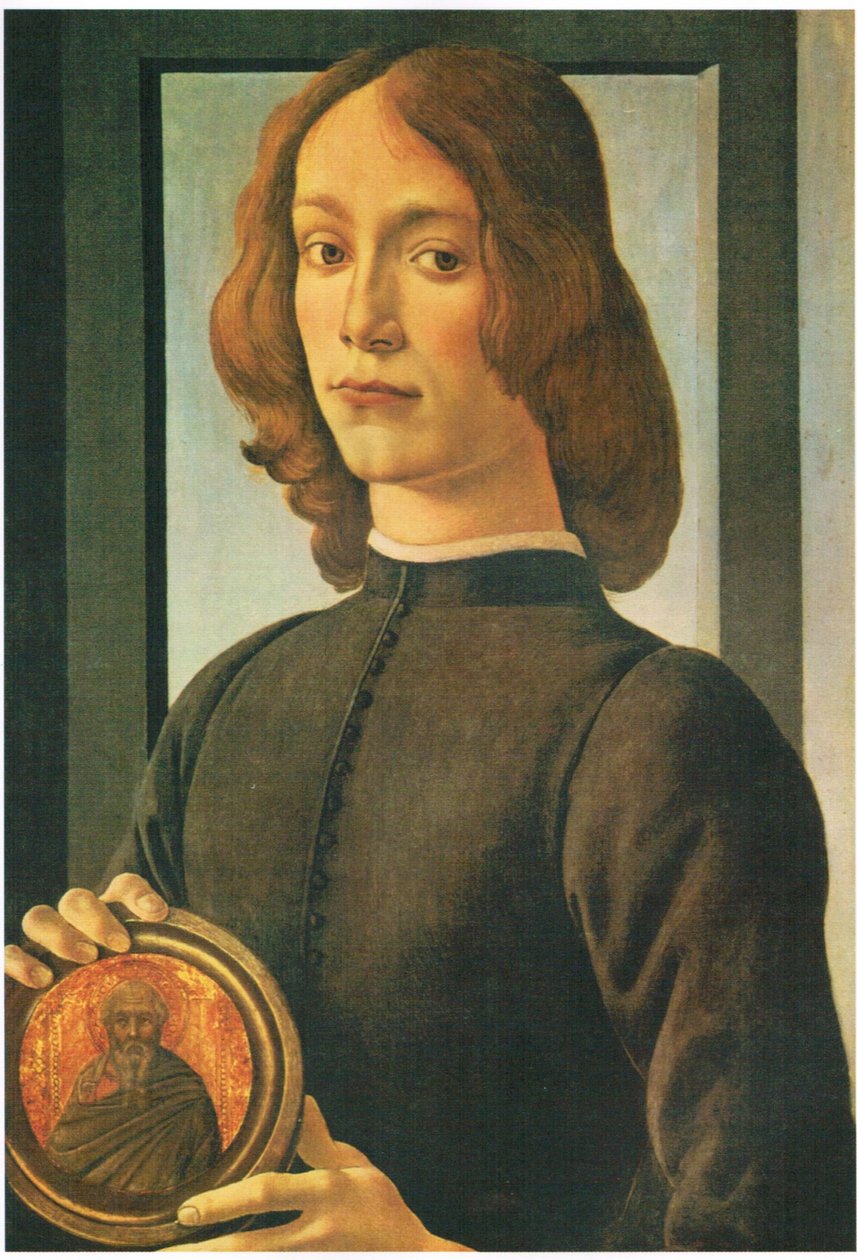 Porträt eines jungen Mannes mit Medaillon von Sandro Botticelli